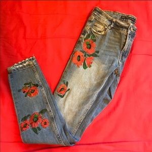 Floral Embroidered Jeans